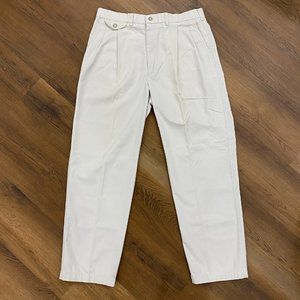 Off White Cotton Mens Straight Pants NWOT